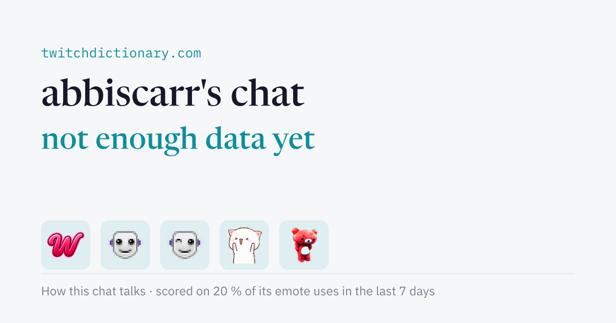 abbiscarr's chat personality card