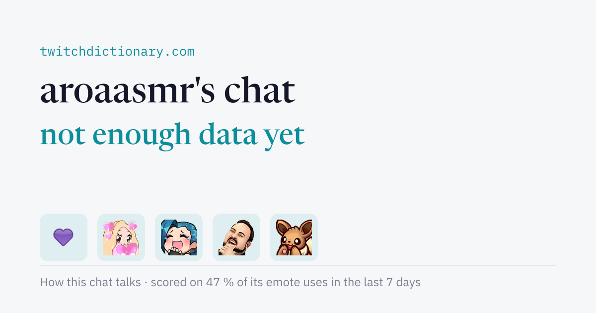 aroaasmr's chat personality card