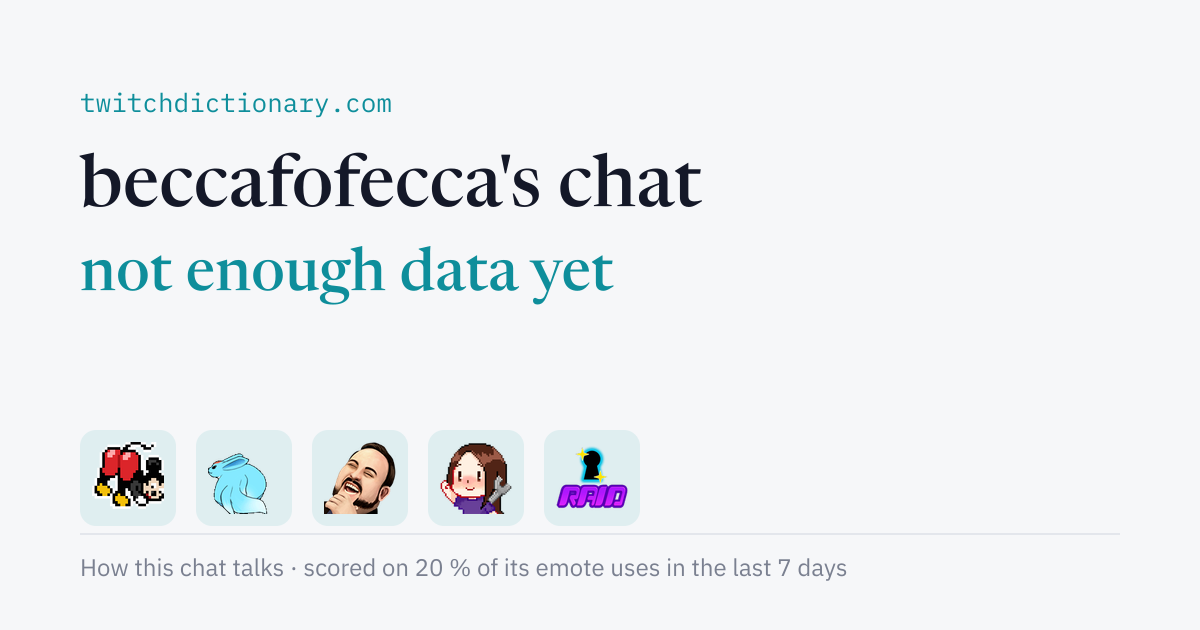 beccafofecca's chat personality card