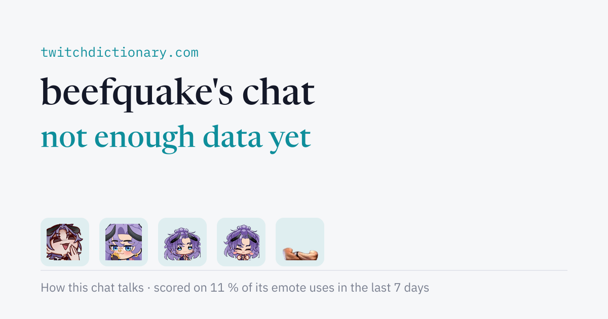 beefquake's chat personality card