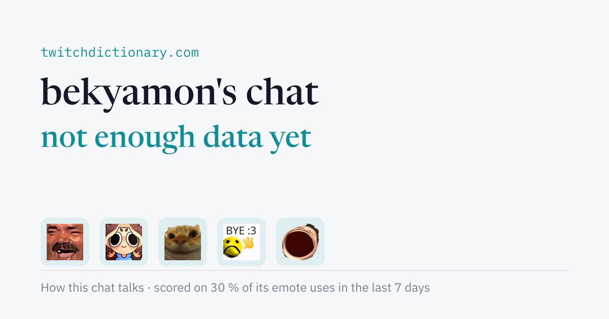 bekyamon's chat personality card