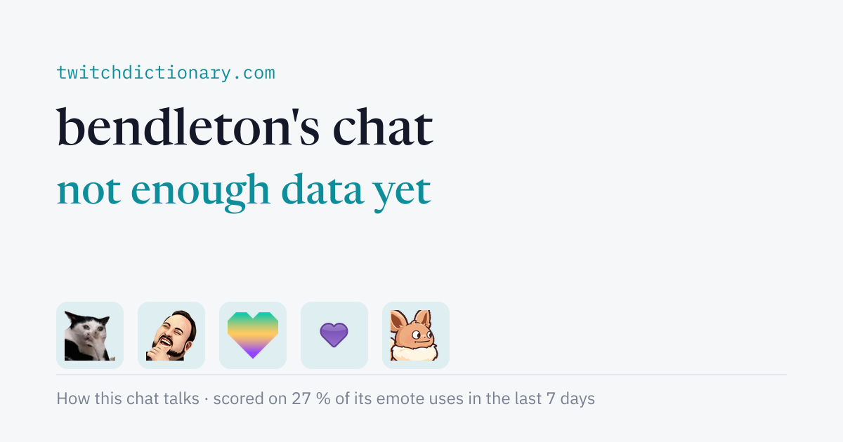 bendleton's chat personality card