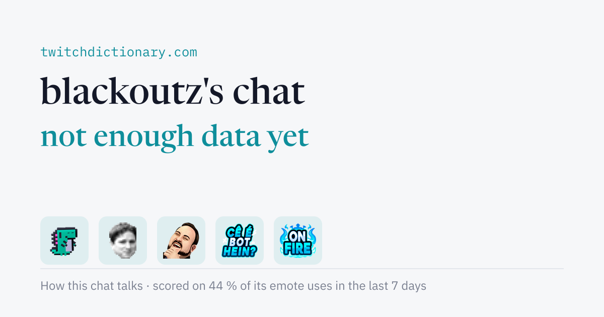 blackoutz's chat personality card