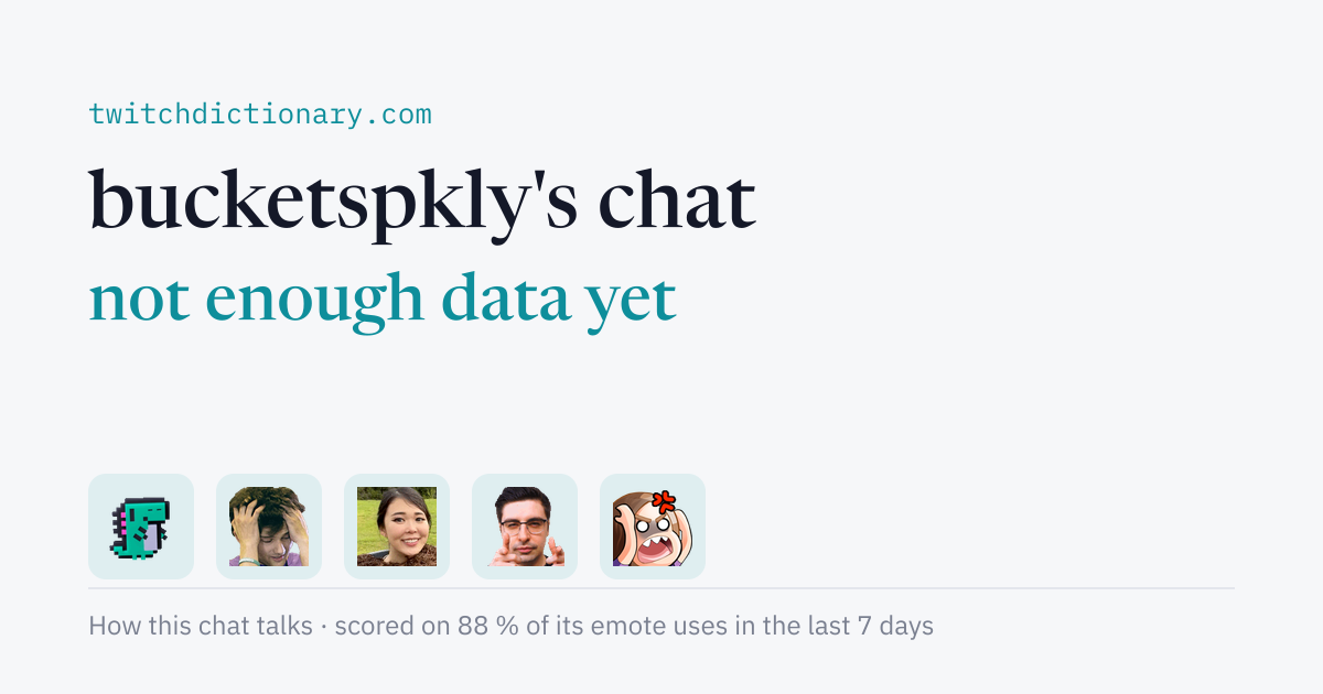 bucketspkly's chat personality card