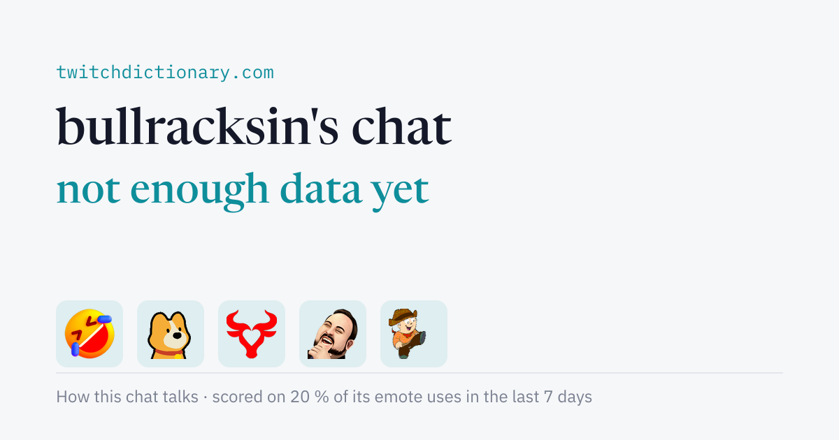 bullracksin's chat personality card