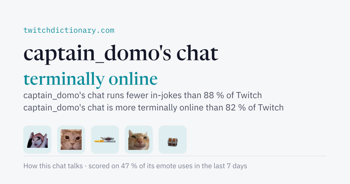 captain_domo's chat personality card