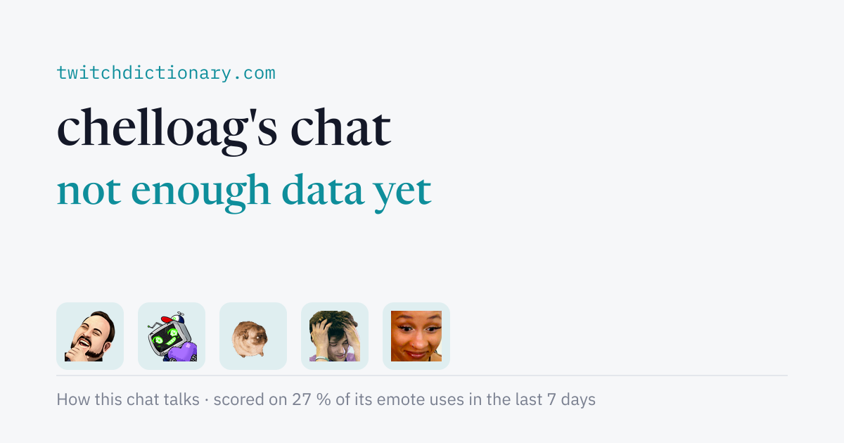 chelloag's chat personality card