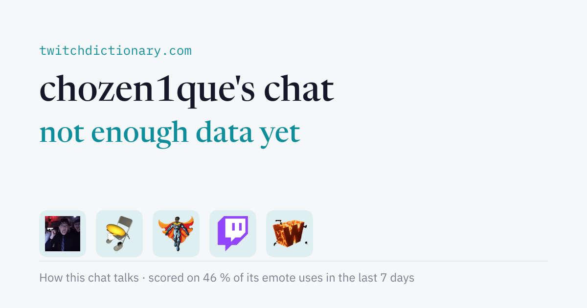 chozen1que's chat personality card