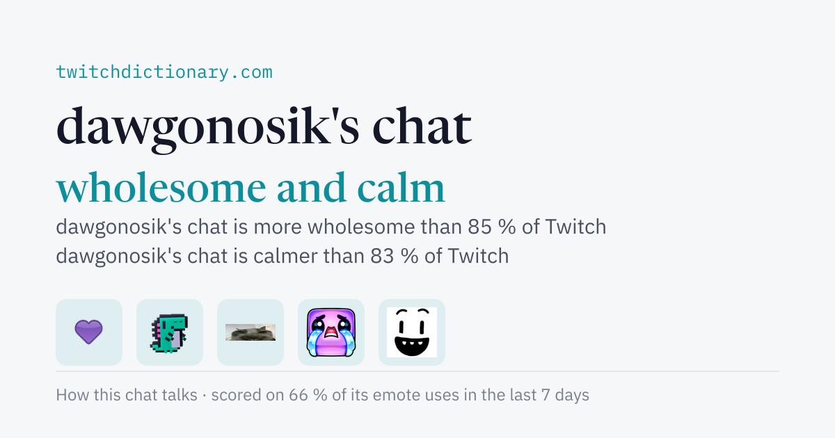 dawgonosik's chat personality card