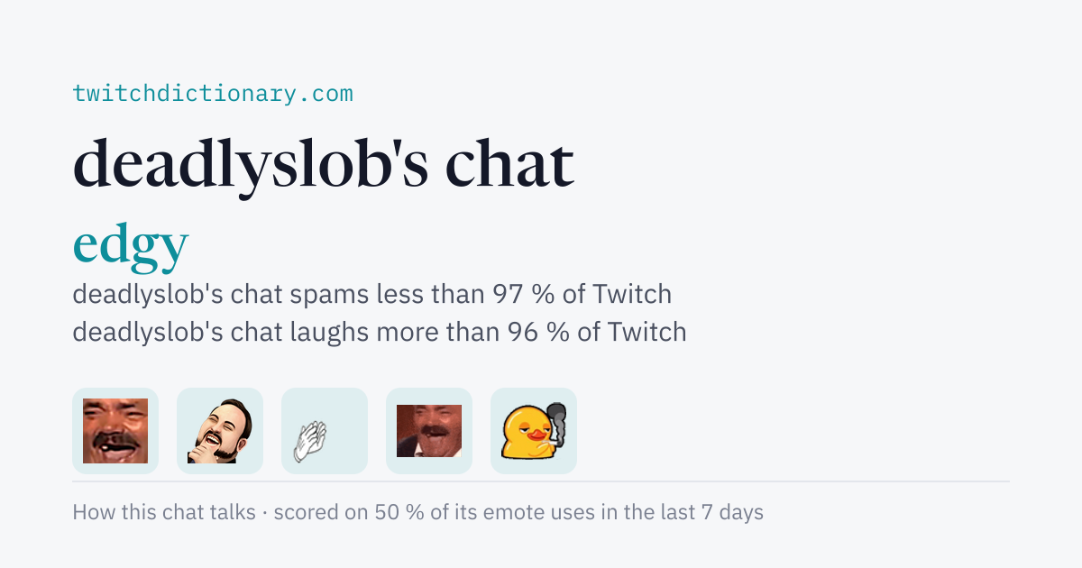 deadlyslob's chat personality card