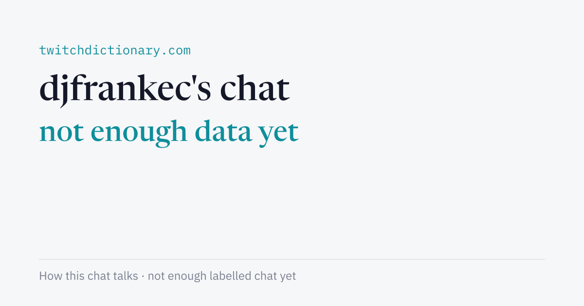 djfrankec's chat personality card