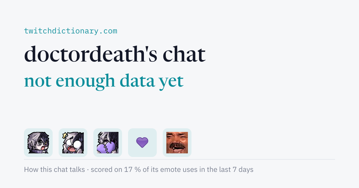 doctordeath's chat personality card