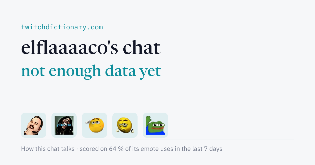 elflaaaaco's chat personality card