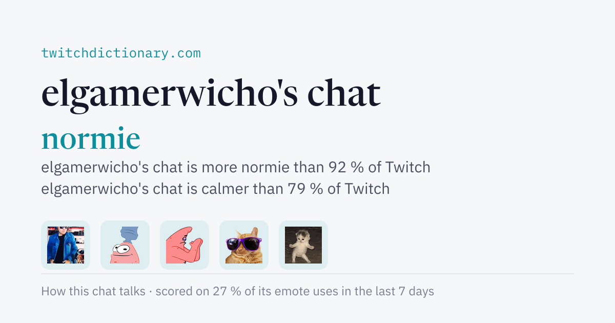 elgamerwicho's chat personality card