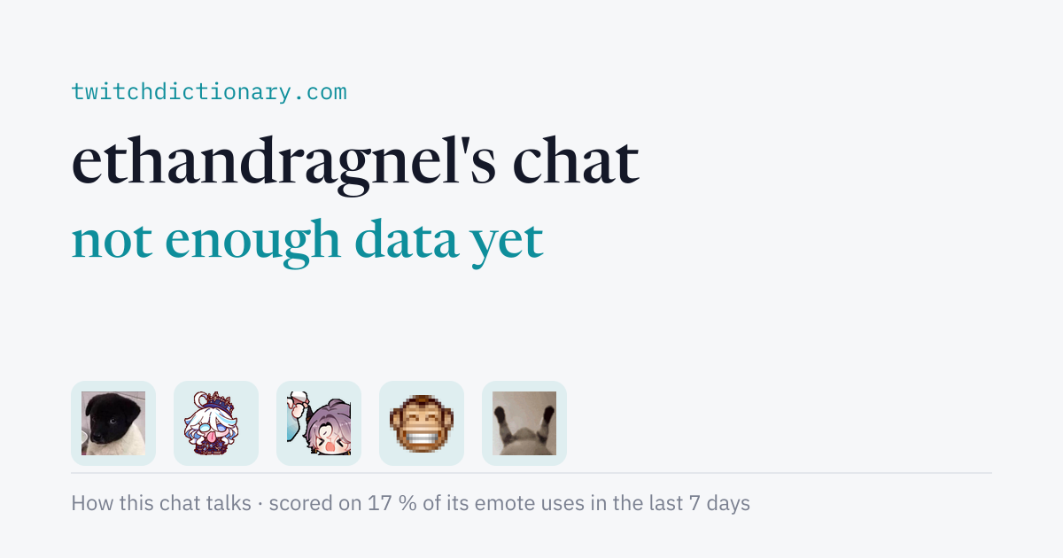 ethandragnel's chat personality card