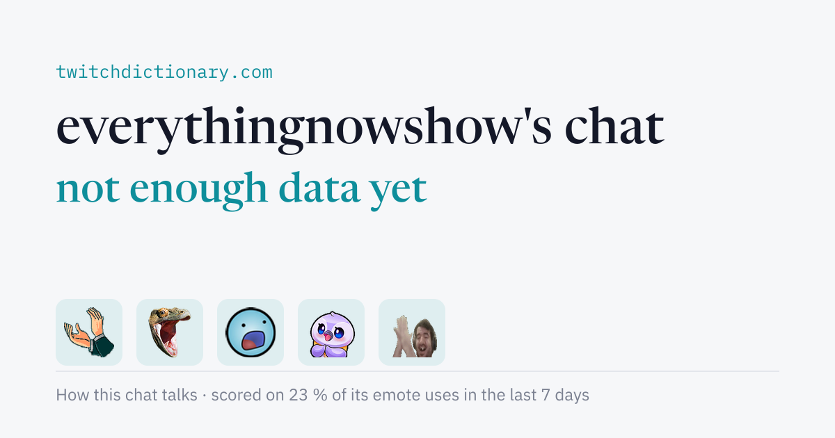 everythingnowshow's chat personality card