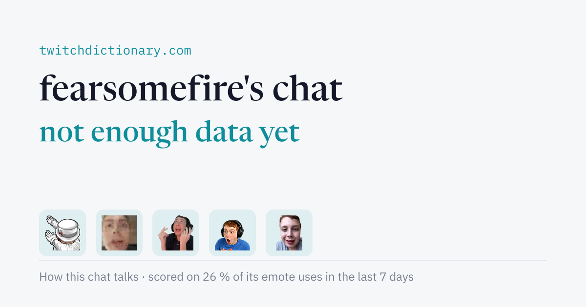 fearsomefire's chat personality card