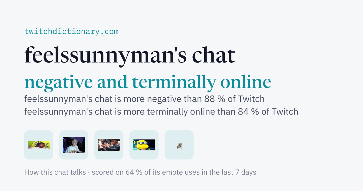 feelssunnyman's chat personality card