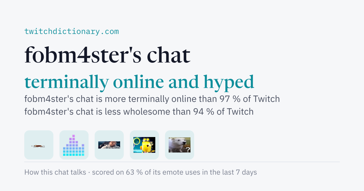 fobm4ster's chat personality card