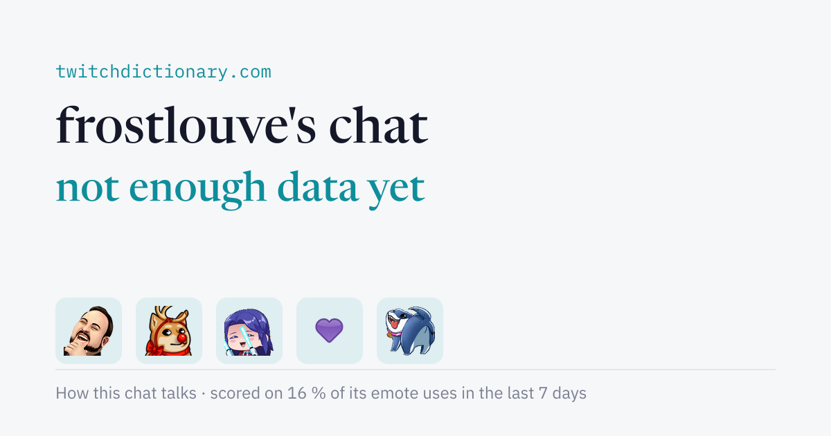 frostlouve's chat personality card