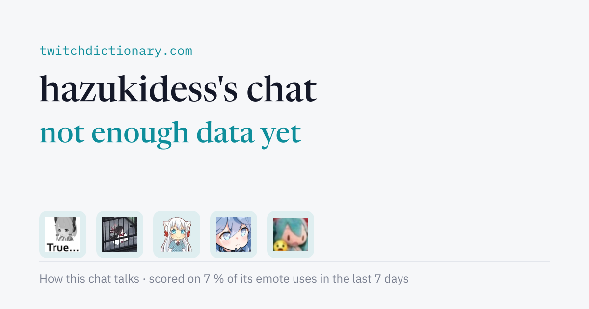 hazukidess's chat personality card