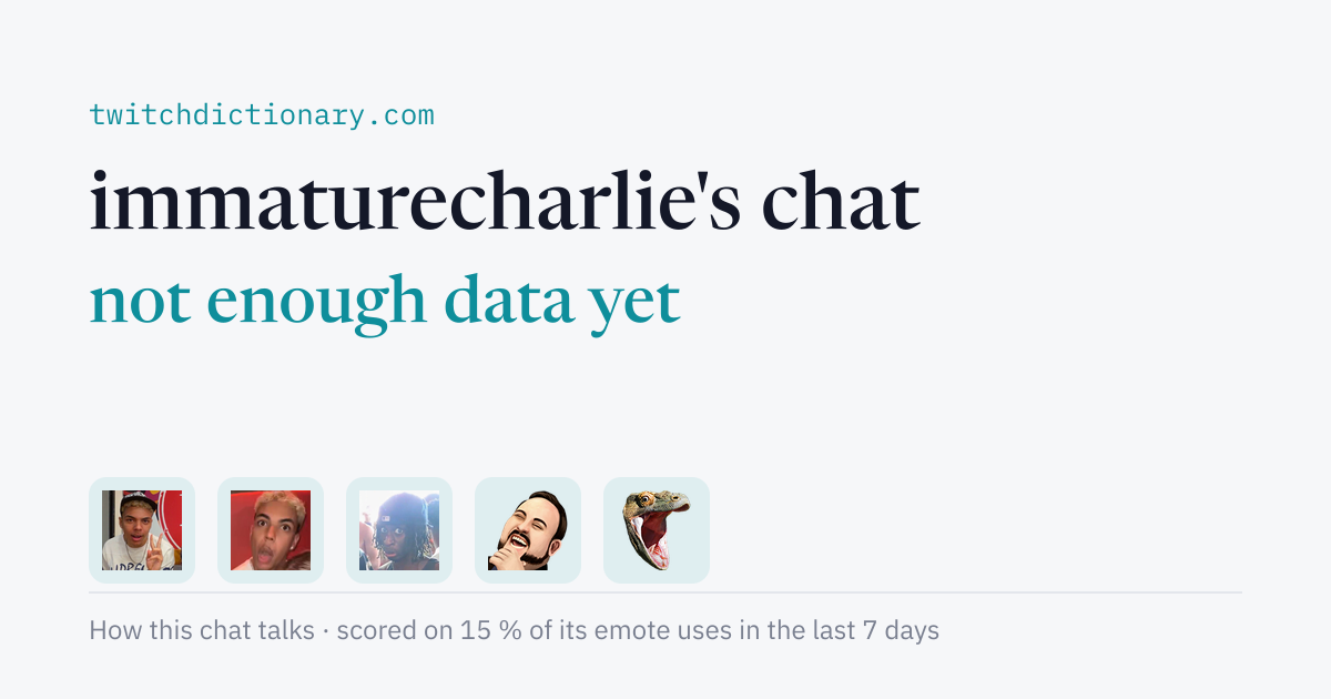 immaturecharlie's chat personality card