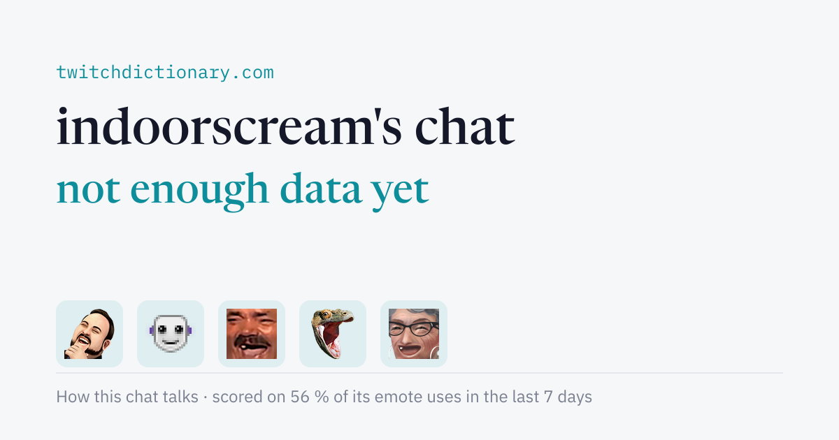 indoorscream's chat personality card