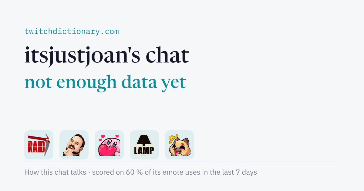 itsjustjoan's chat personality card