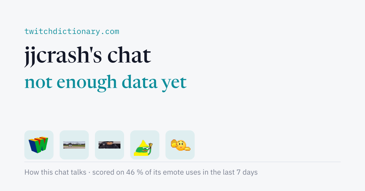 jjcrash's chat personality card