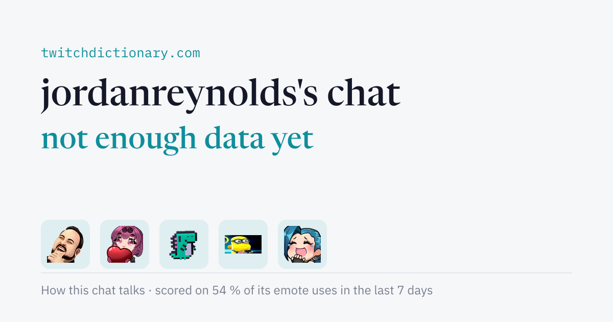 jordanreynolds's chat personality card