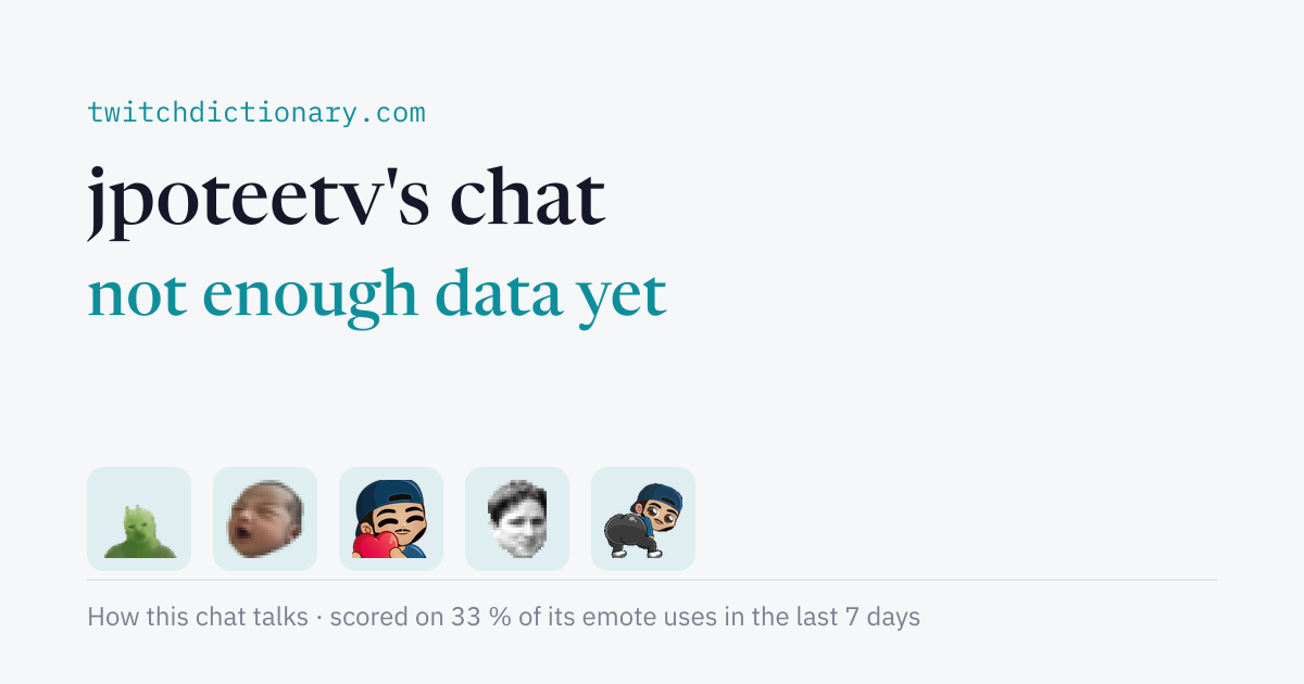 jpoteetv's chat personality card
