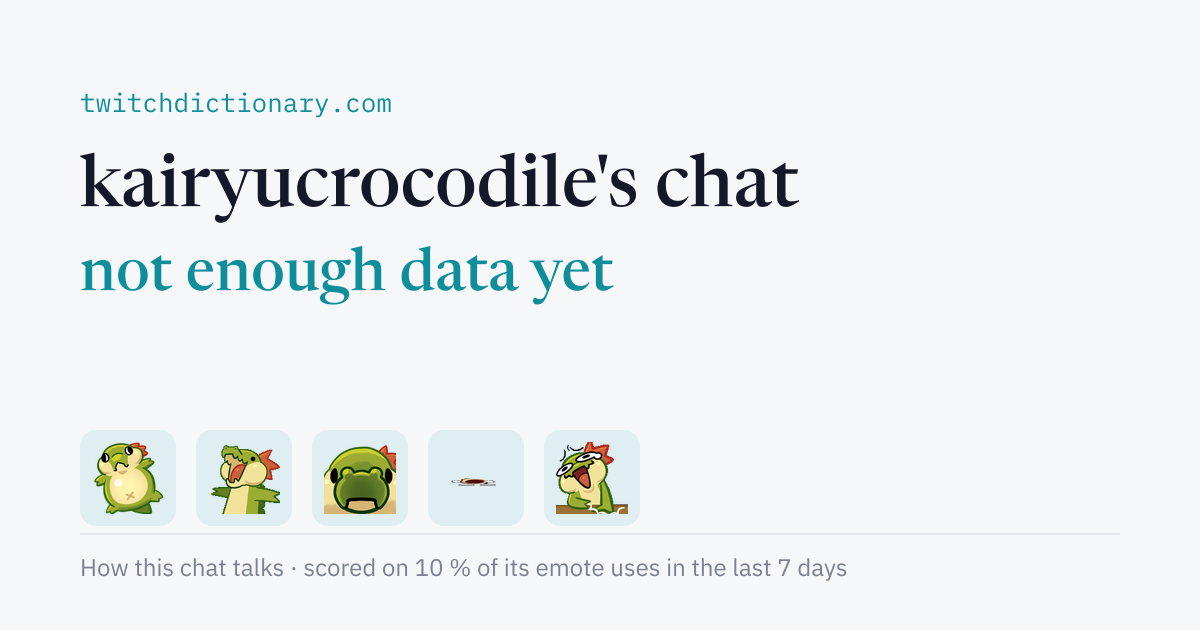 kairyucrocodile's chat personality card