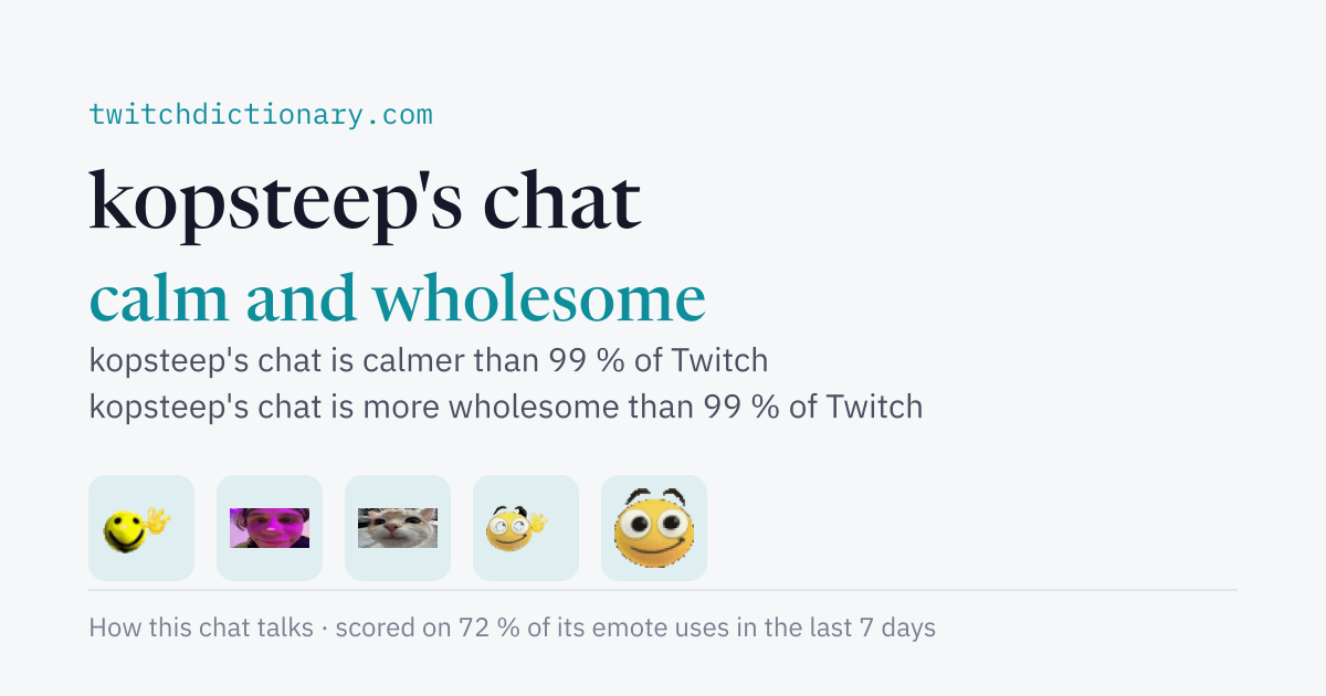 kopsteep's chat personality card