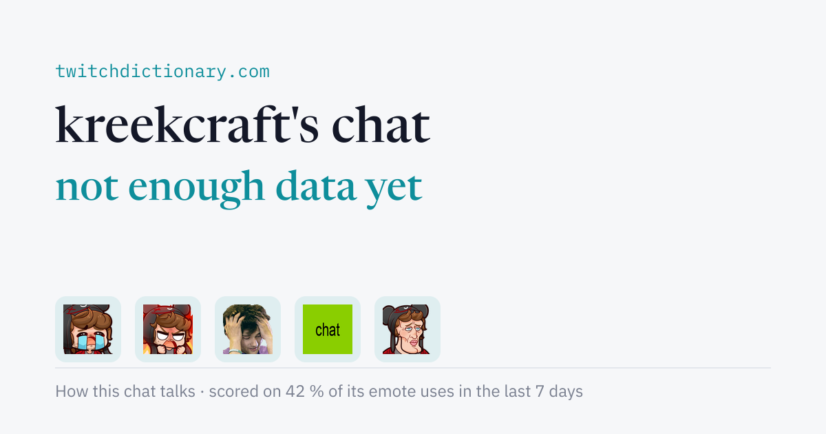 kreekcraft's chat personality card