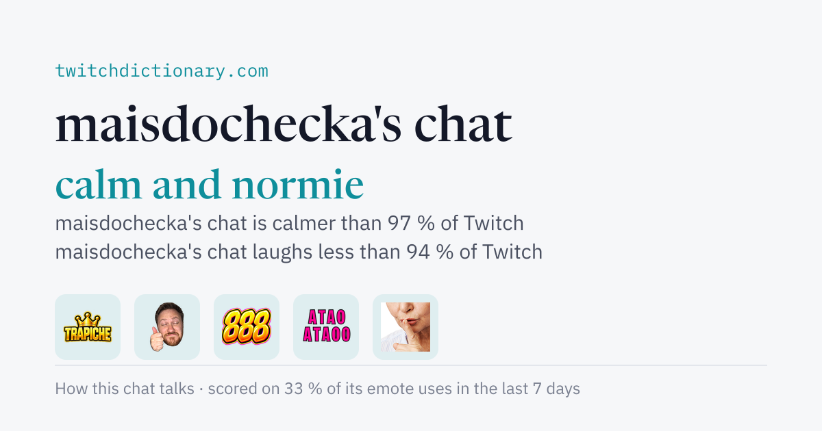 maisdochecka's chat personality card