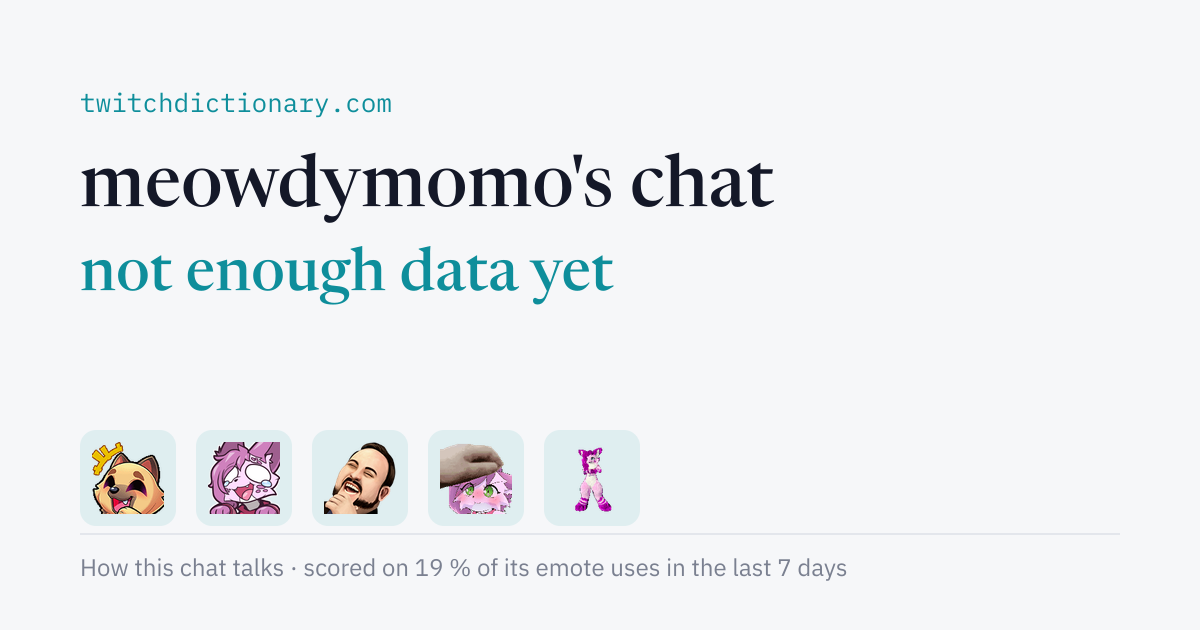 meowdymomo's chat personality card