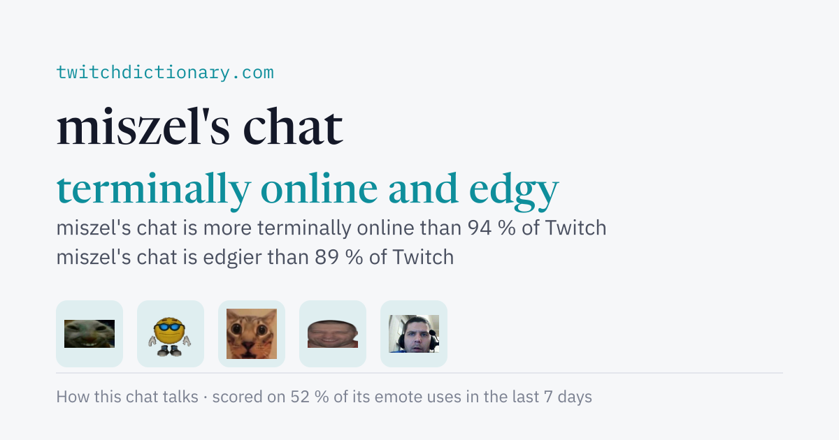 miszel's chat personality card