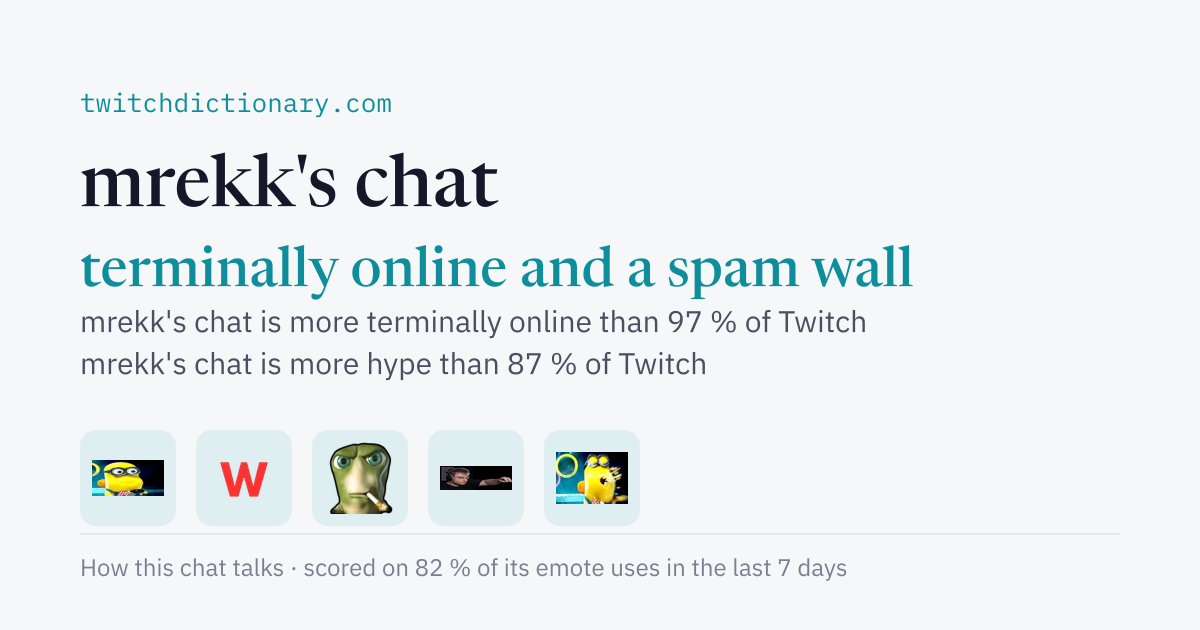 mrekk's chat personality card