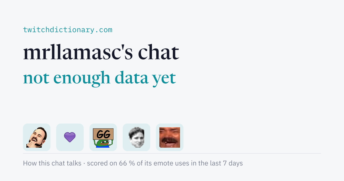 mrllamasc's chat personality card