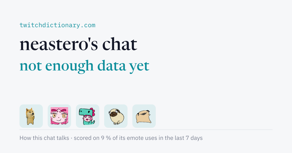 neastero's chat personality card