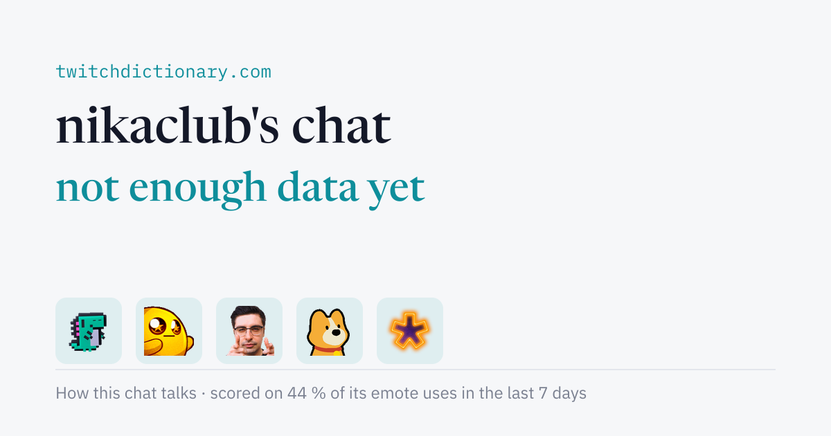nikaclub's chat personality card