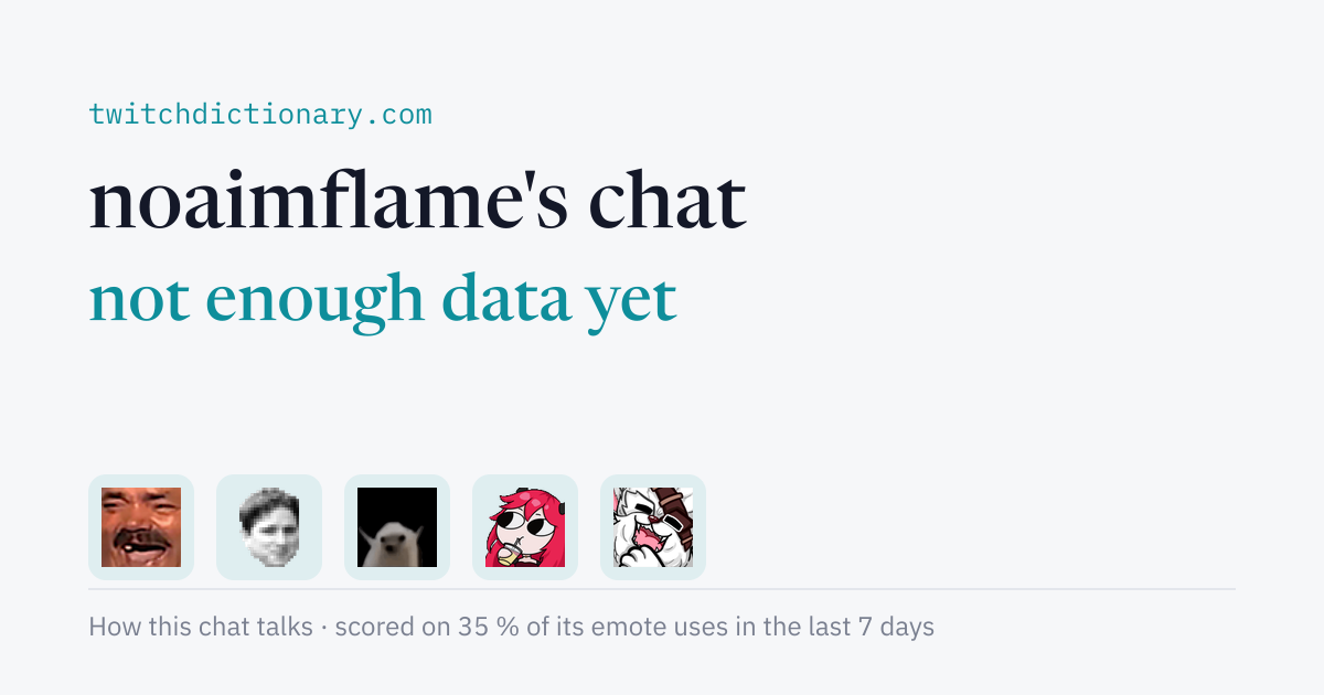 noaimflame's chat personality card
