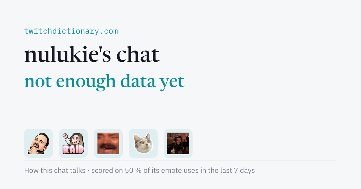 nulukie's chat personality card