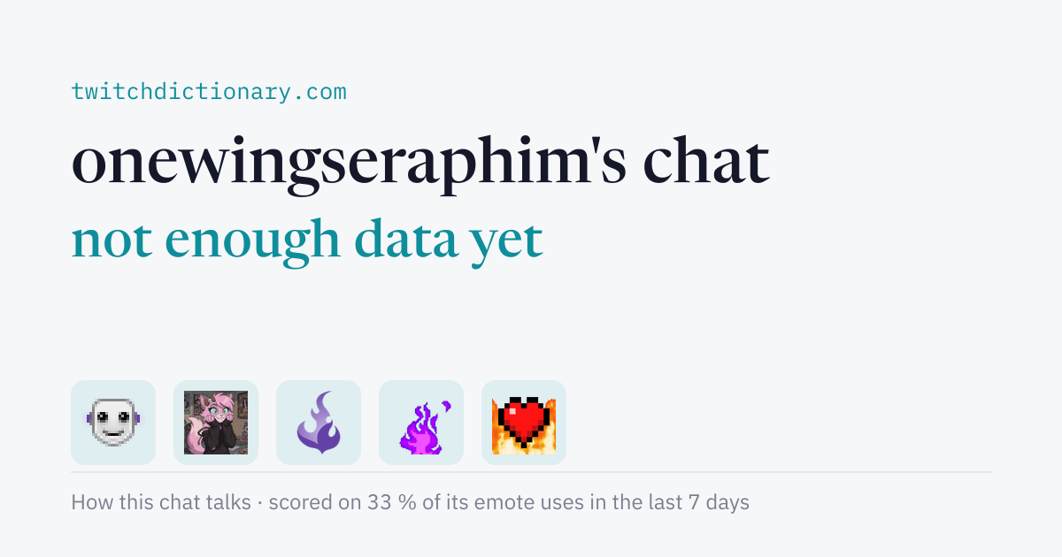 onewingseraphim's chat personality card