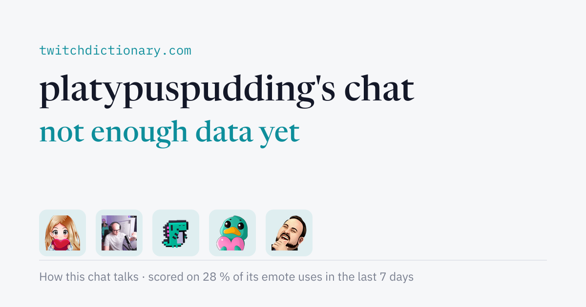 platypuspudding's chat personality card