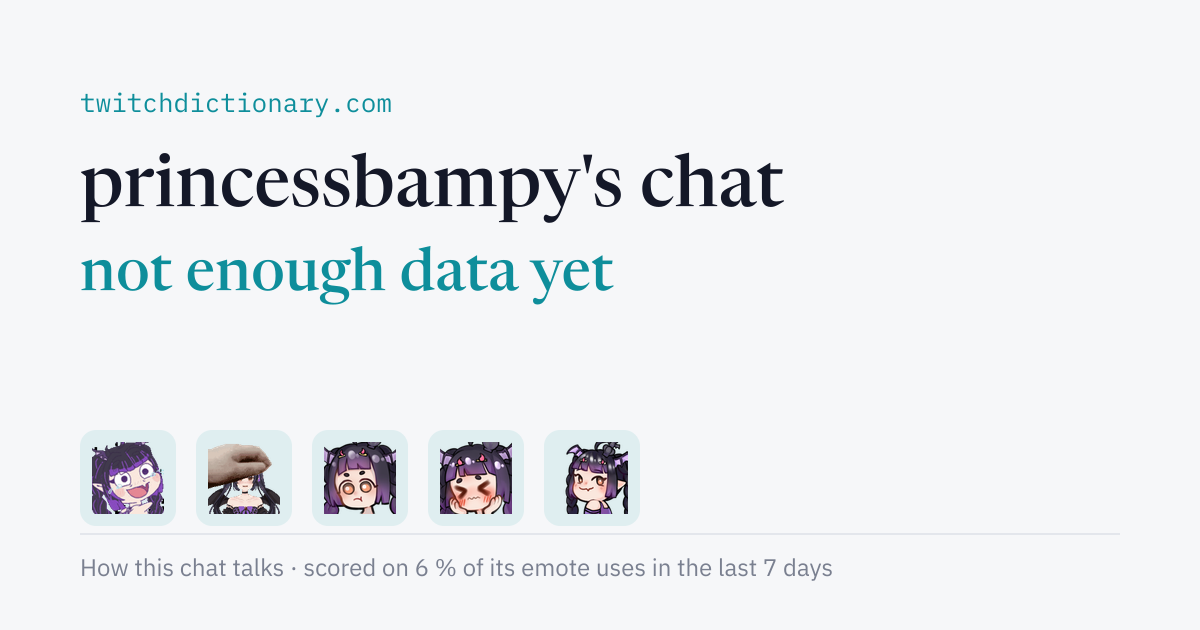 princessbampy's chat personality card