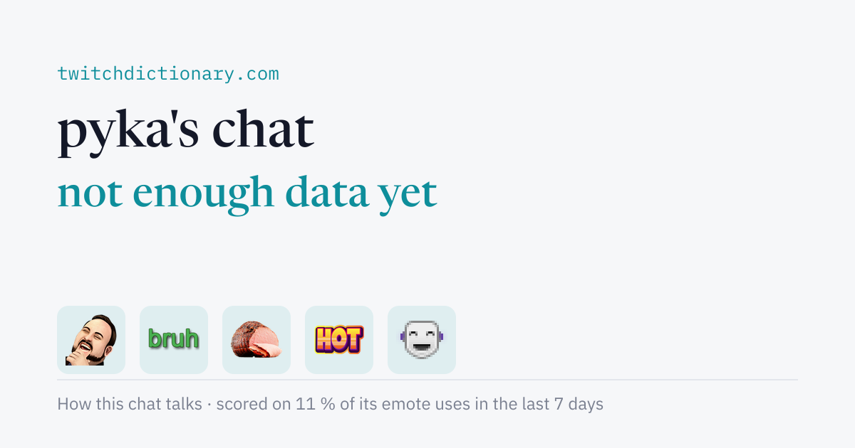 pyka's chat personality card