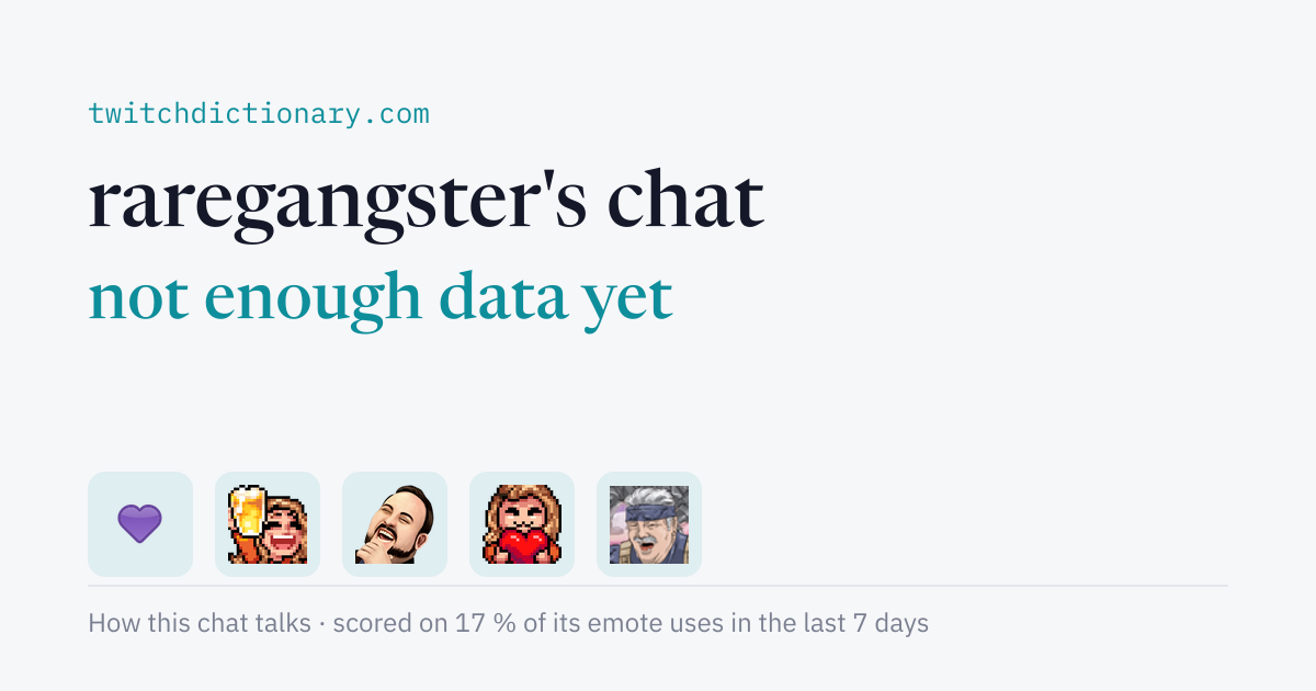 raregangster's chat personality card