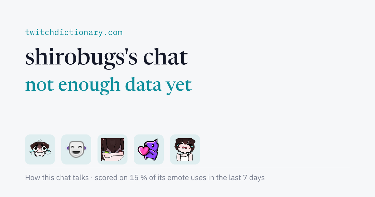 shirobugs's chat personality card