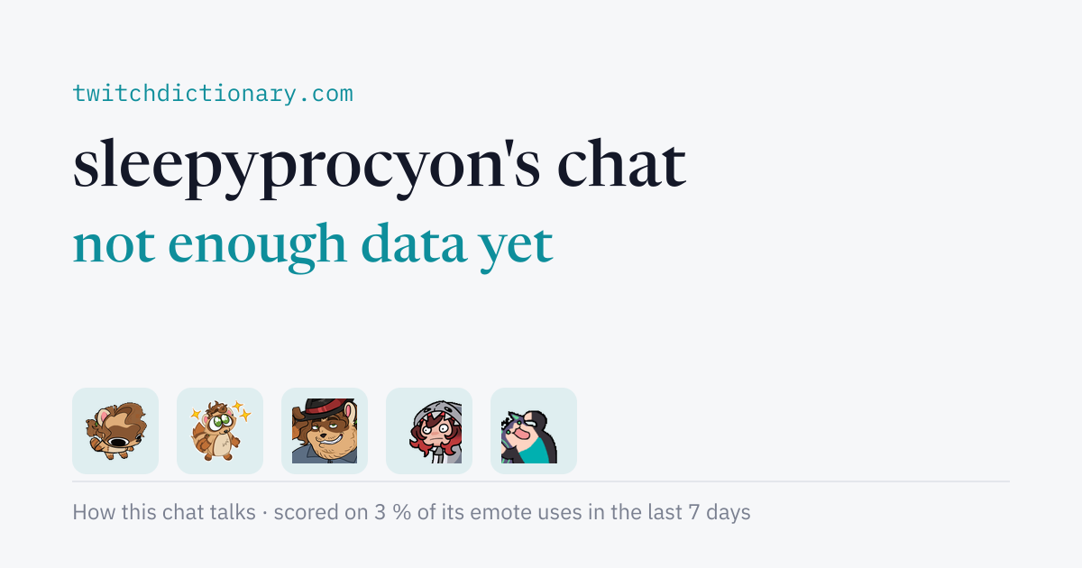 sleepyprocyon's chat personality card